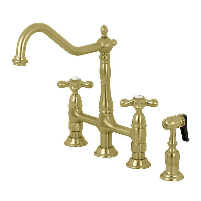 Kingston KS1277AXBS Heritage 8 in. Bridge Kitchen Faucet W/