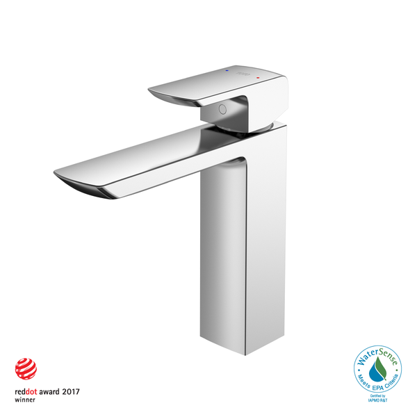 TOTO GR 1.2 GPM Single Handle Semi-Vessel Bathroom Sink Faucet with COMFORT GLIDE Technology, Polished Chrome TLG02304U#CP