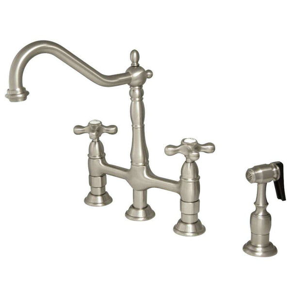 Kingston KS1278AXBS Heritage 8 in. Bridge Kitchen Faucet W/