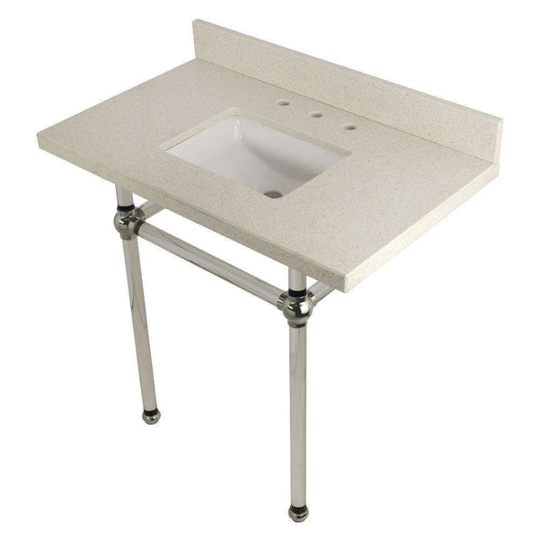 Kingston Brass KVPB36WQASQ6 36X22 White Quartz Vanity with