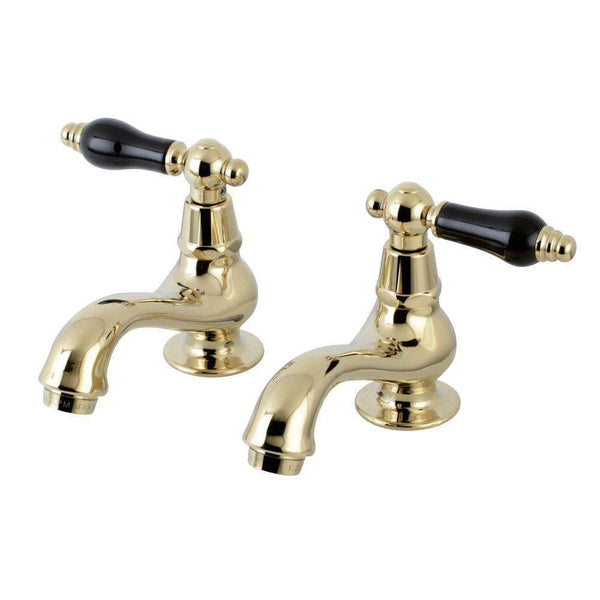 Kingston Brass KS1102PKL Basin Tap Faucet with Cross Hnd, PB