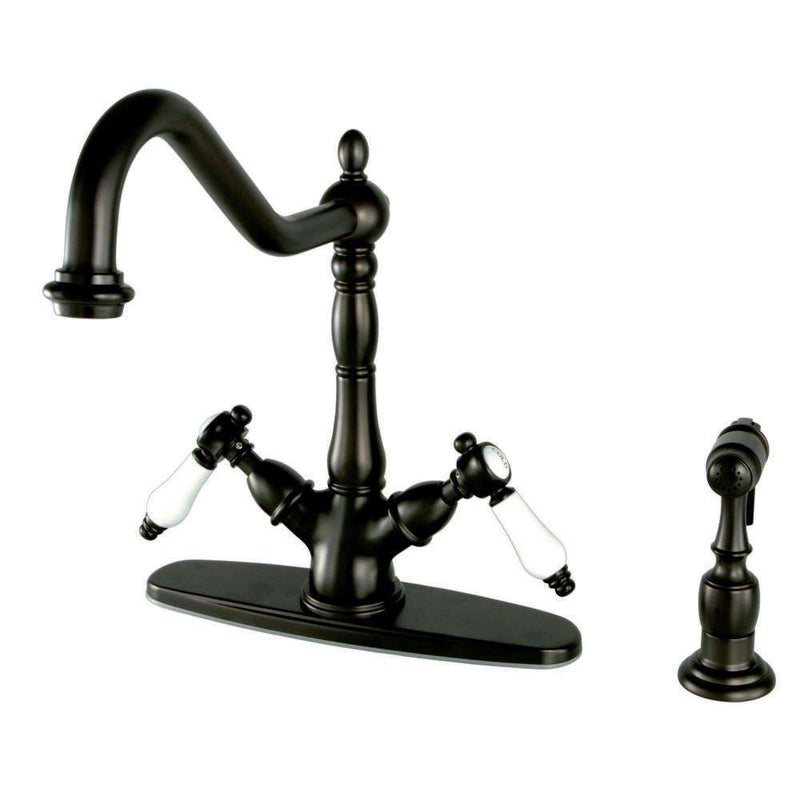 Kingston KS1235BPLBS Mono Deck Mount Kitchen Faucet W/