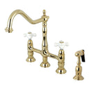 Kingston KS1272PXBS Heritage 8 in. Bridge Kitchen Faucet W/