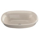 TOTO Maris Oval Semi-Recessed Vessel Bathroom Sink with CeFiONtect, Bone LT480G