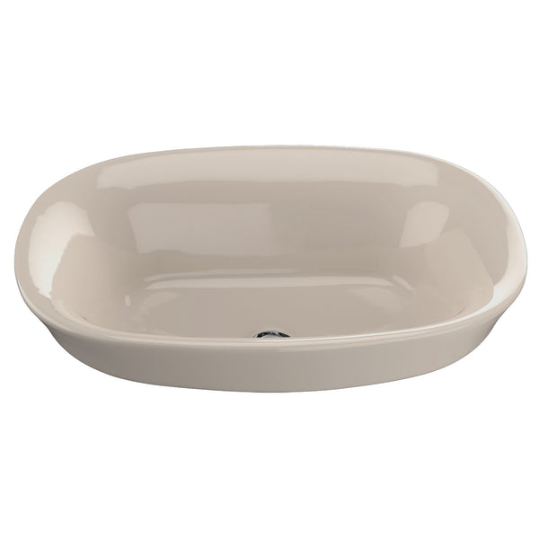 TOTO Maris Oval Semi-Recessed Vessel Bathroom Sink with CeFiONtect, Bone LT480G#03