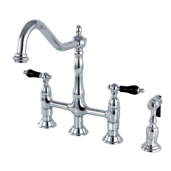 Kingston KS1271PKLBS Duchess Bridge Kitchen Faucet W/ Sp