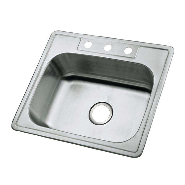 Kingston Brass GKTS2520 Single Bowl Kitchen Sink, Brushed