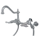 Kingston KS1241ALBS Heritage 8 in. Wall Mount Kitchen Faucet