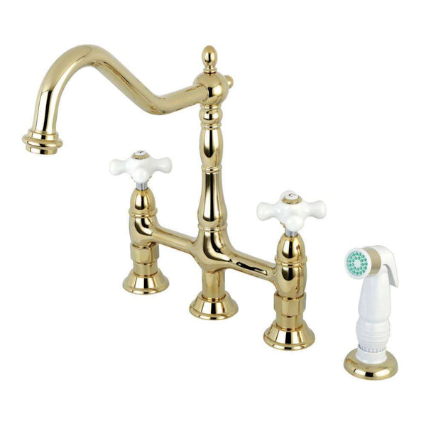 Kingston Brass KS1272PX Heritage Kitchen Bridge Faucet