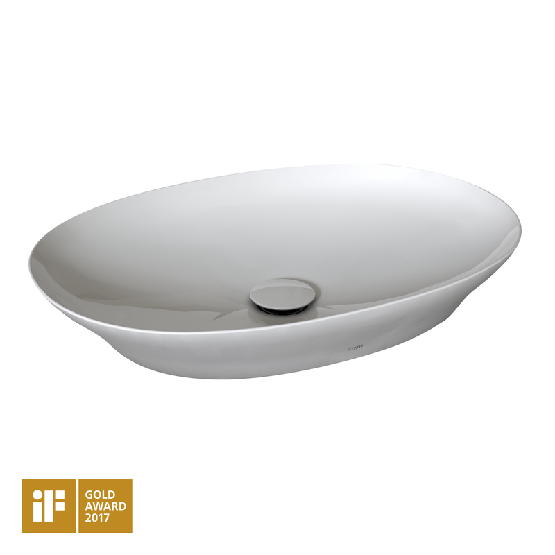 TOTO Kiwami Oval 24 Inch Vessel Bathroom Sink with CEFIONTECT, Cotton White LT474G