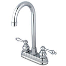 Kingston Brass KB491AL Vic 4" Centerset High Arch Bar Faucet