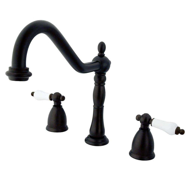 Kingston Brass KB1795PLLS Widespread Kitchen Faucet Bronze