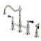 Kingston KS1278PKLBS Duchess Bridge Kitchen Faucet W/ Sp