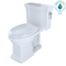 TOTO Promenade II One-Piece Elongated 1.28 GPF Universal Height Toilet with CeFiONtect and Right-Hand Trip Lever, Cotton White MS814224CEFRG#01