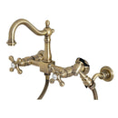 Kingston KS1263AXBS Heritage Wall Mount Bridge K Faucet