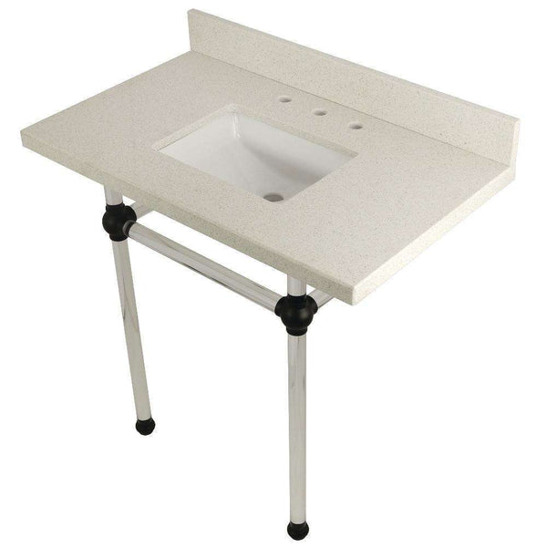 Kingston Brass KVPB36WQASQ0 36X22 White Quartz Vanity