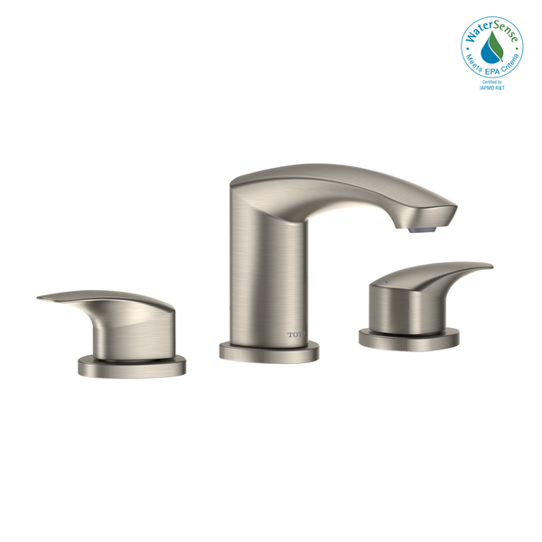 TOTO GM 1.2 GPM Two Handle Widespread Bathroom Sink Faucet, Brushed Nickel TLG09201U#BN