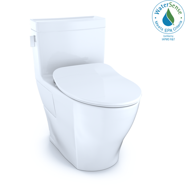 TOTO Legato One-Piece Elongated 1.28 GPF Toilet with CEFIONTECT and SoftClose Seat, WASHLET Ready, Cotton White MS624234CEFG#01