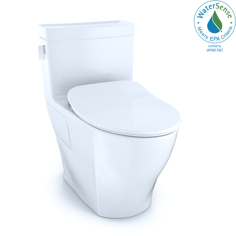 TOTO Legato One-Piece Elongated 1.28 GPF Toilet with CEFIONTECT and SoftClose Seat, WASHLET Ready, Cotton White MS624234CEFG