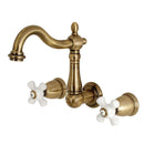 Kingston KS1253PX 8" Center Wall Mount Bath Faucet, Antique