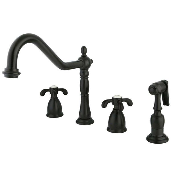 Kingston Brass KB1795TXBS Widespread Kitchen Faucet Bronze