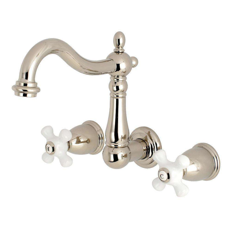 Kingston KS1256PX 8" Center Wall Mount Bath Faucet Nickel