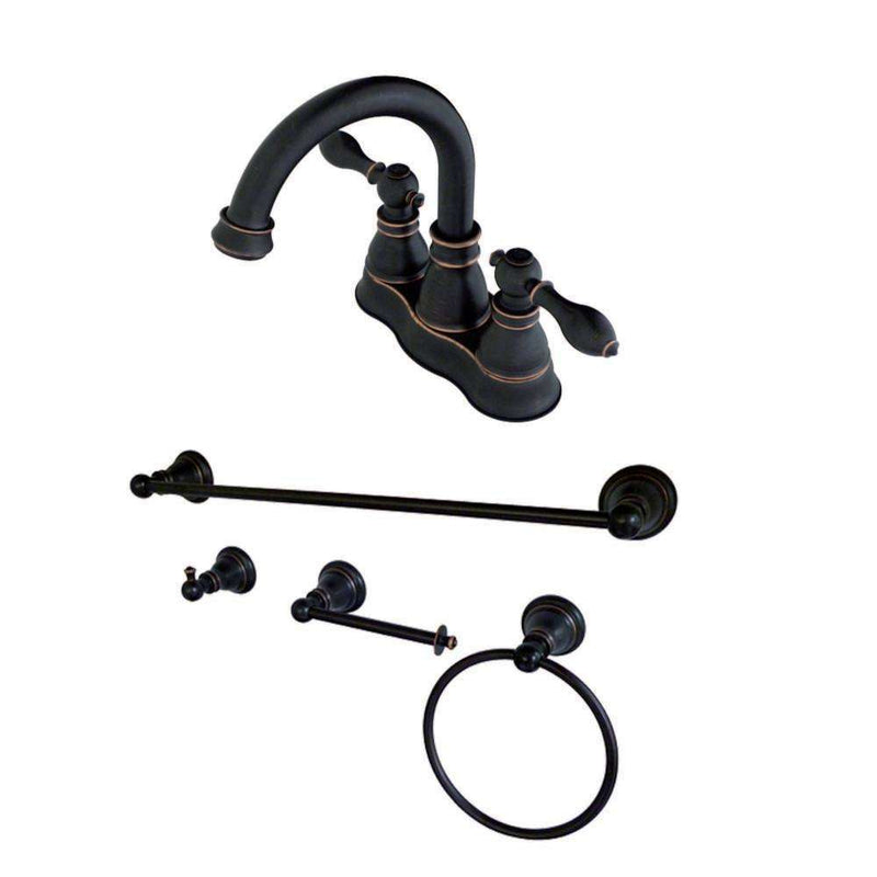 Kingston Brass FSK1616ACL in. Centerset Bath Faucet, Naples