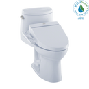 TOTO WASHLET UltraMax II One-Piece Elongated 1.28 GPF Toilet and WASHLET C100 Bidet Seat, Cotton White MW6042034CEFG