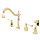 Kingston Brass KB1792BLBS Wsp Kitchen Faucet, Polished Brass