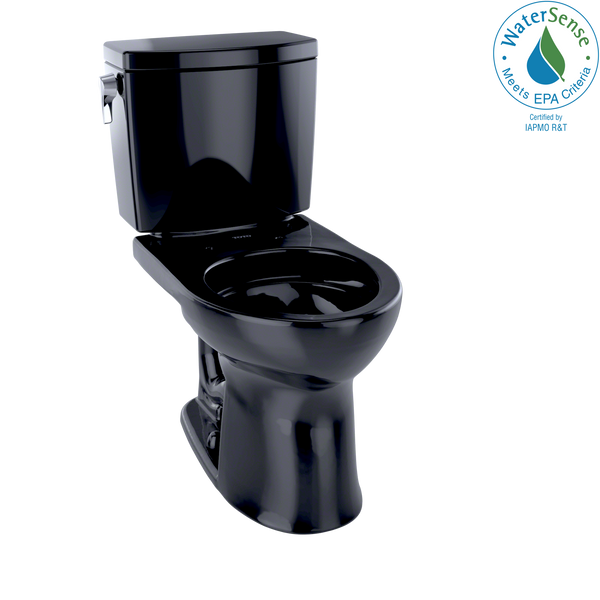 TOTO Drake II 1G Two-Piece Round 1.0 GPF Universal Height Toilet, Ebony CST453CUFG#51