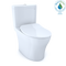 TOTO Aquia IV 1G Two-Piece Elongated Dual Flush 1.0 and 0.8 GPF Toilet with CEFIONTECT and SoftClose Seat, WASHLET Ready, Cotton White MS446234CUMG#01