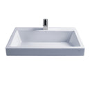 TOTO Kiwami Renesse Design I Rectangular Fireclay Vessel Bathroom Sink with CeFiONtect for Single Hole Faucets, Cotton White LT171G