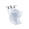 TOTO Clayton Deck Mount Vertical Spray Flushing Rim Bidet, Cotton White BT784B#01