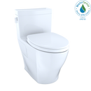 TOTO Legato WASHLET One-Piece Elongated 1.28 GPF Universal Height Skirted Toilet with CEFIONTECT, Cotton White MS624124CEFG