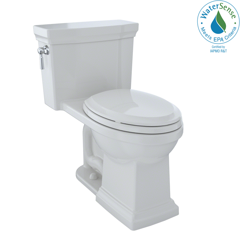 TOTO Promenade II 1G One-Piece Elongated 1.0 GPF Universal Height Toilet with CeFiONtect, Colonial White MS814224CUFG