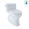 TOTO Carolina II One-Piece Elongated 1.28 GPF Universal Height Skirted Toilet with CeFiONtect, Cotton White MS644114CEFG#01