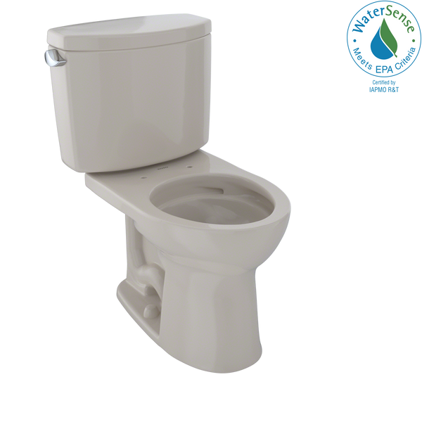 TOTO Drake II Two-Piece Round 1.28 GPF Universal Height Toilet with CeFiONtect, Bone CST453CEFG#03