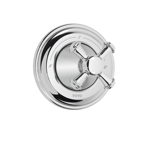 TOTO Vivian Cross Handle Three-Way Diverter Trim, Polished Chrome TS220XW#CP