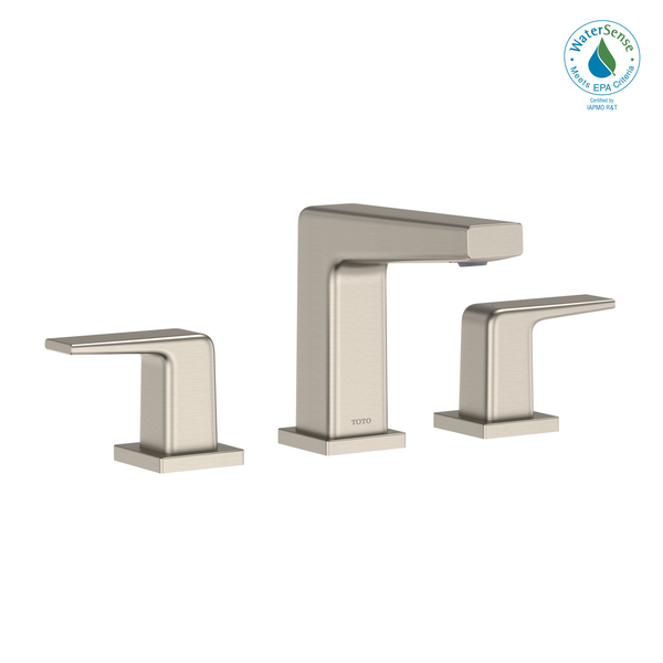 TOTO GB 1.2 GPM Two Handle Widespread Bathroom Sink Faucet, Brushed Nickel TLG10201U#BN