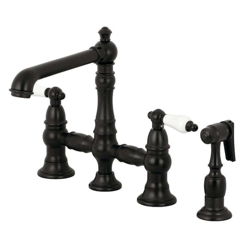 Kingston KS7270PLBS English Country 8" Bridge Kitchen Faucet