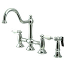 Kingston KS3791PLBS Restoration Kitchen Bridge Faucet W/ Sp