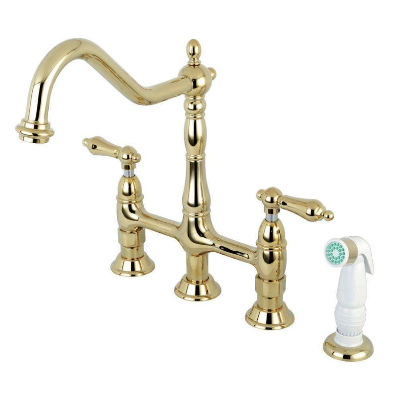 Kingston Brass KS1272AL Heritage Kitchen Bridge Faucet