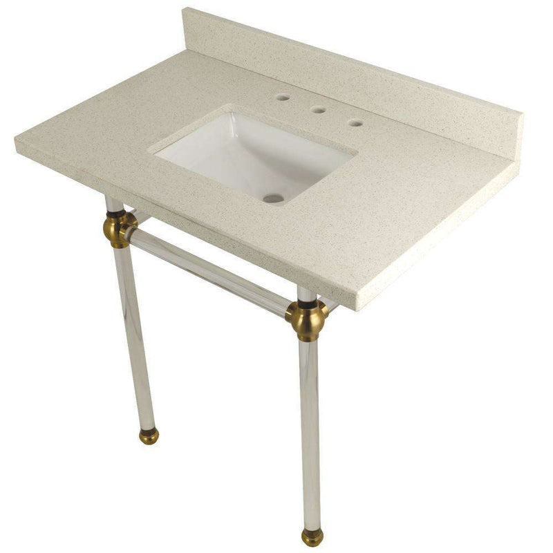 Kingston Brass KVPB36WQASQ7 36X22 White Quartz Vanity