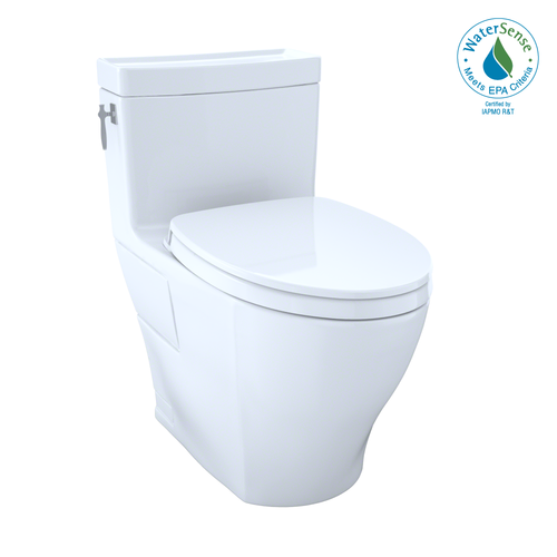 TOTO Aimes WASHLET One-Piece Elongated 1.28 GPF Universal Height Skirted Toilet with CEFIONTECT, Bone MS626124CEFG#03