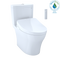 TOTO WASHLET Aquia IV Two-Piece Elongated Dual Flush 1.28 and 0.8 GPF Toilet and Contemporary WASHLET S550e Bidet Seat, Cotton White MW4463056CEMG#01