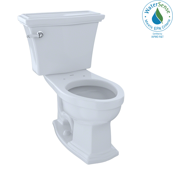 TOTO Eco Clayton Two-Piece Elongated 1.28 GPF Universal Height Toilet, Cotton White CST784EF#01