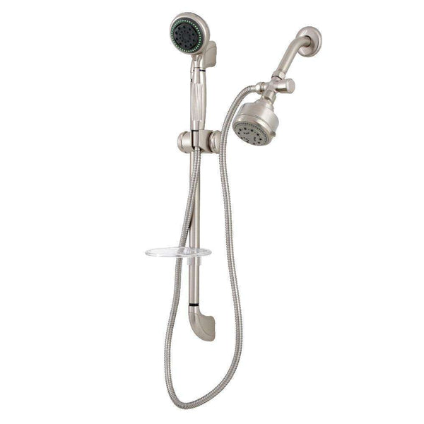 Kingston Brass KSK2528SG8 Shower Combo, Brushed Nickel