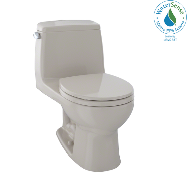 TOTO Eco UltraMax One-Piece Round Bowl 1.28 GPF Toilet, Bone MS853113E#03