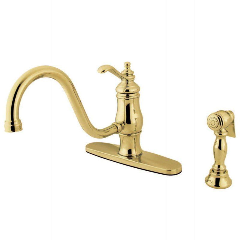 Kingston Brass KS1572TLBS Sg-Hnd Kitchen Faucet Brass