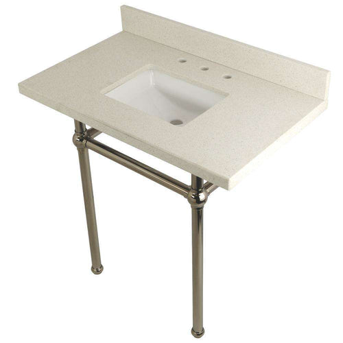 Kingston Brass KVPB36WQBSQ6 36X22 White Quartz Vanity with